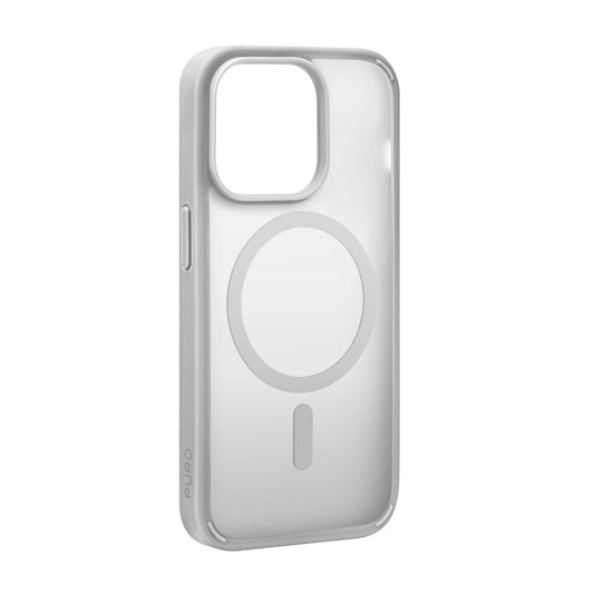 Etui silikonowe Puro Gradient MagSafe do iPhone 15 Pro Max - srebrne