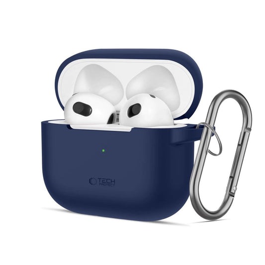 Etui Tech-Protect Silicone Hook na Apple AirPods 3 - niebieskie