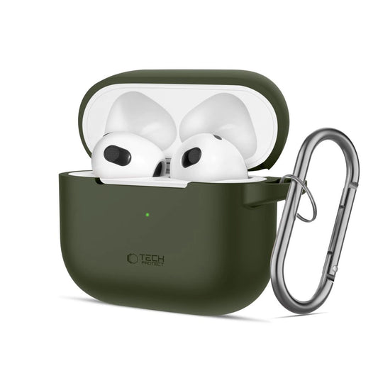 Etui Tech-Protect Silicone Hook na Apple AirPods 3 - zielone