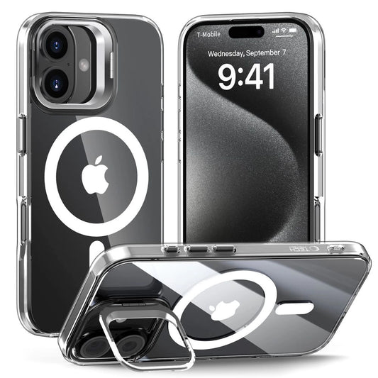 Etui Tech-Protect MagStand MagSafe na iPhone 16 - przezroczyste