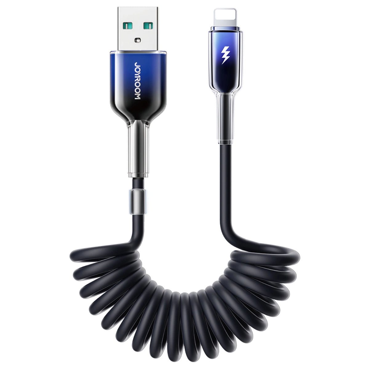 Kabel spiralny Joyroom S-A43 Crystal-Clear Series 3A USB-A - czarny