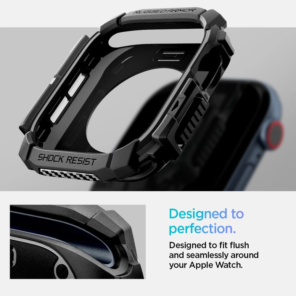 Etui Spigen Rugged Armor na Apple Watch 10 (42 mm) - czarne