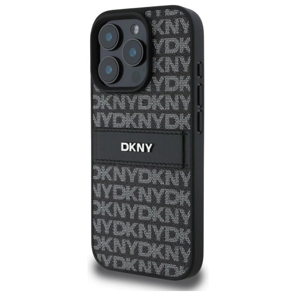 Etui DKNY Texture Pattern Tonal Stripe na iPhone 16 Pro - czarne – zdjęcie 2