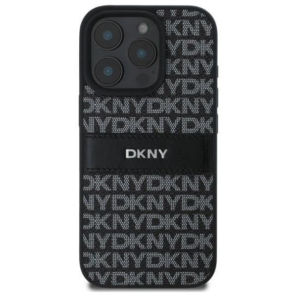Etui DKNY Texture Pattern Tonal Stripe na iPhone 16 Pro - czarne – zdjęcie 3