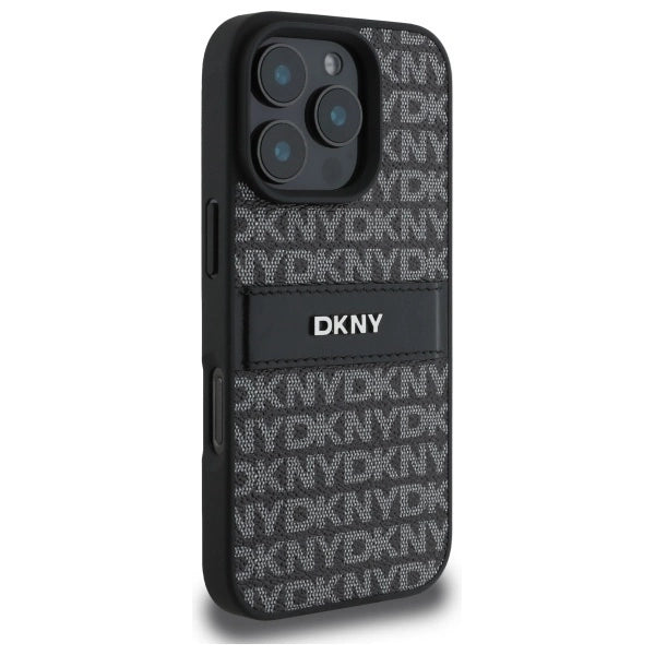Etui DKNY Texture Pattern Tonal Stripe na iPhone 16 Pro - czarne – zdjęcie 4