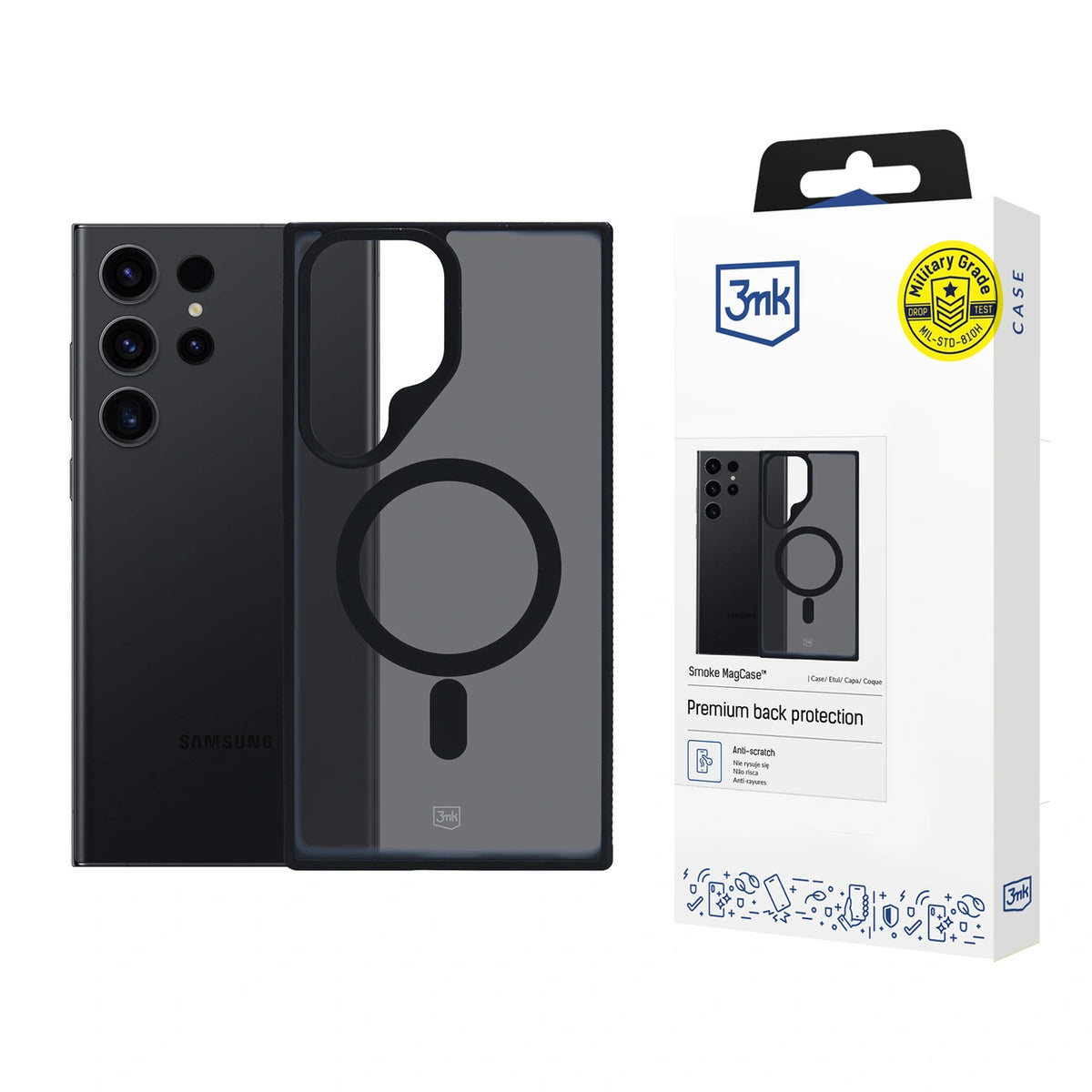 Etui 3mk Smoke MagCase z na Samsung Galaxy S23 Ultra - półprzezroczyste