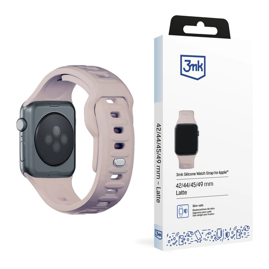Pasek silikonowy 3mk Silicone Watch Strap do Apple Watch 42 / 44 / 45 / 49 mm - beżowy
