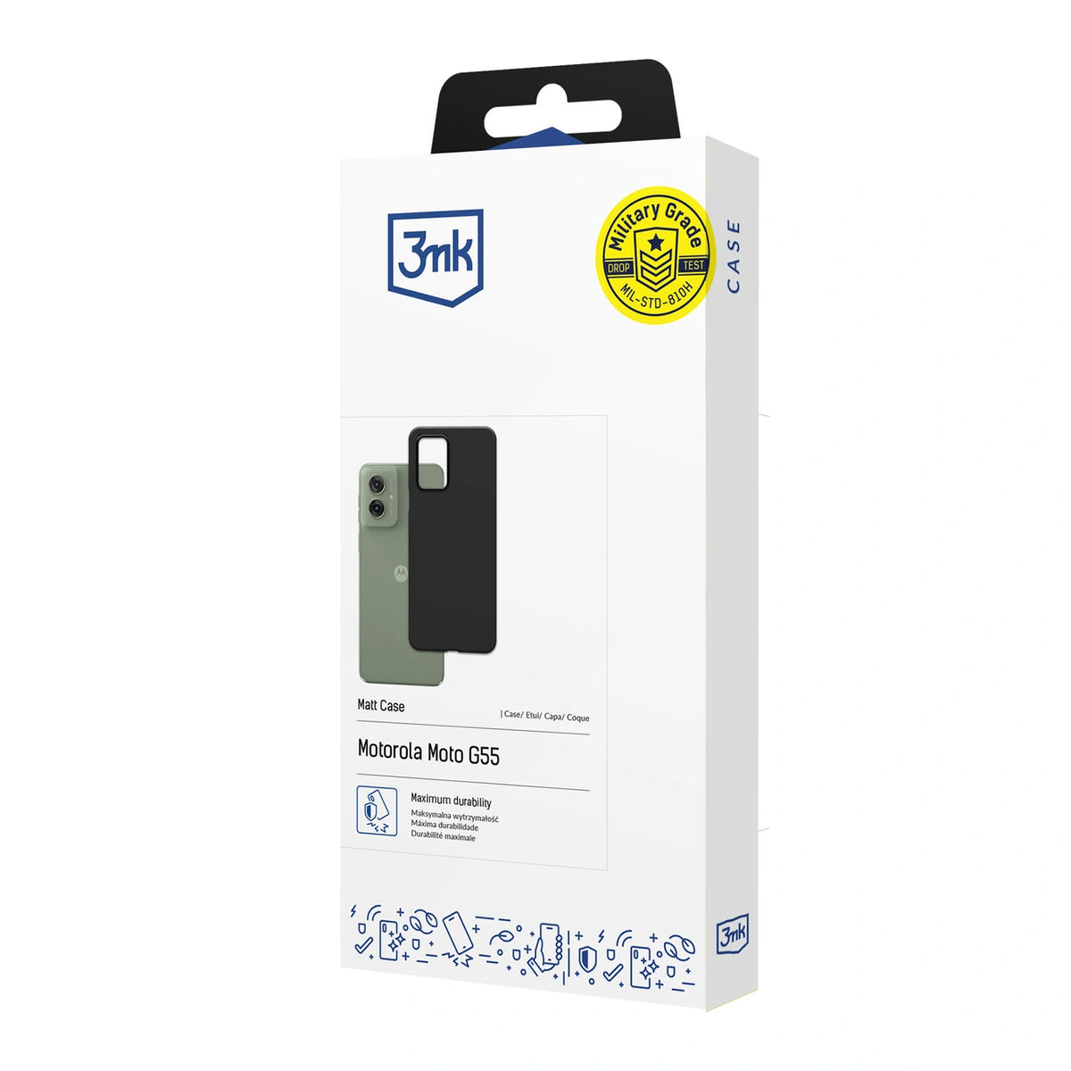 Etui 3mk Matt Case na Motorola Moto G55 5G - czarne – zdjęcie 3
