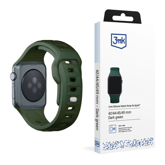 Pasek silikonowy 3mk do Apple Watch 42 / 44 / 45 / 49 mm - zielony