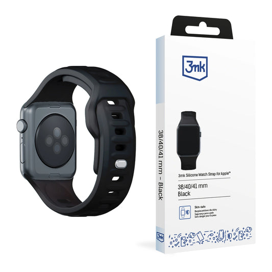 Pasek silikonowy 3mk Silicone do Apple Watch 38 / 40 / 41 mm - czarny