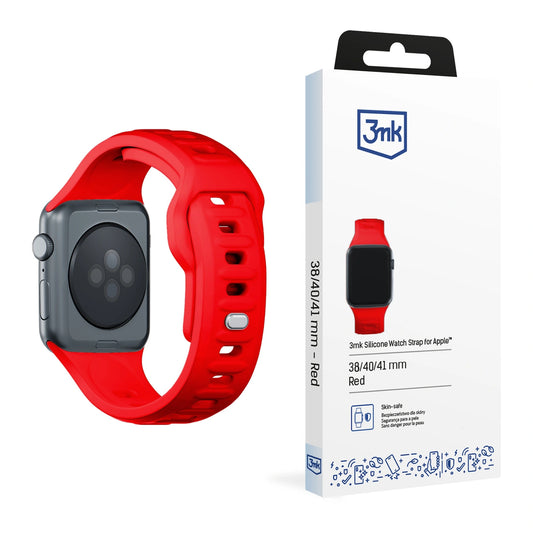 Pasek silikonowy 3mk Silicone do Apple Watch 38 / 40 / 41 mm -czerwony