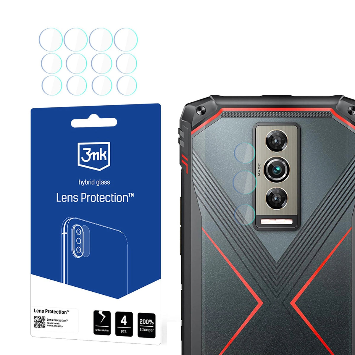 Szkło hybrydowe 3mk Lens Protection do na Doogee Blade 10 / Pro / Ultra