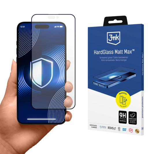 Matowe szkło hartowane 3mk HardGlass Matt Max na Apple iPhone 15 Plus