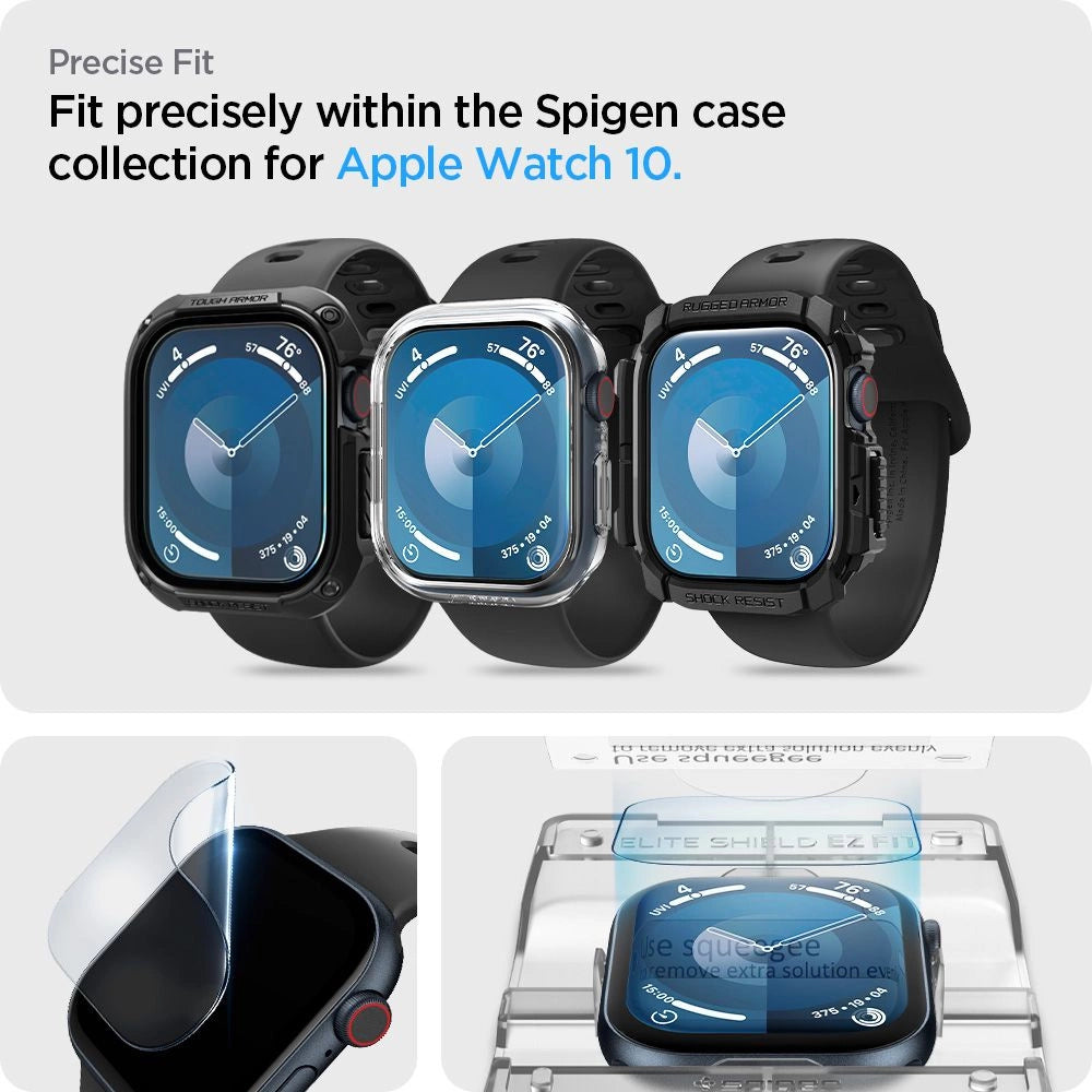 Szkło hybrydowe Spigen Elite na Apple Watch 10 (46 mm) - przezroczyste – zdjęcie 12
