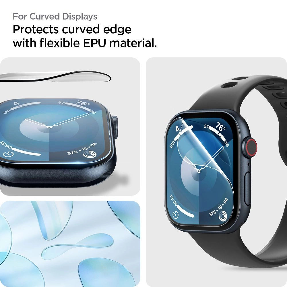 Szkło hybrydowe Spigen Elite na Apple Watch 10 (46 mm) - przezroczyste – zdjęcie 9