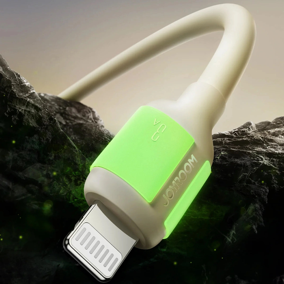 Kabel Joyroom S-A53 3A USB-A - Lightning z fluorescencyjną - beżowy – zdjęcie 3