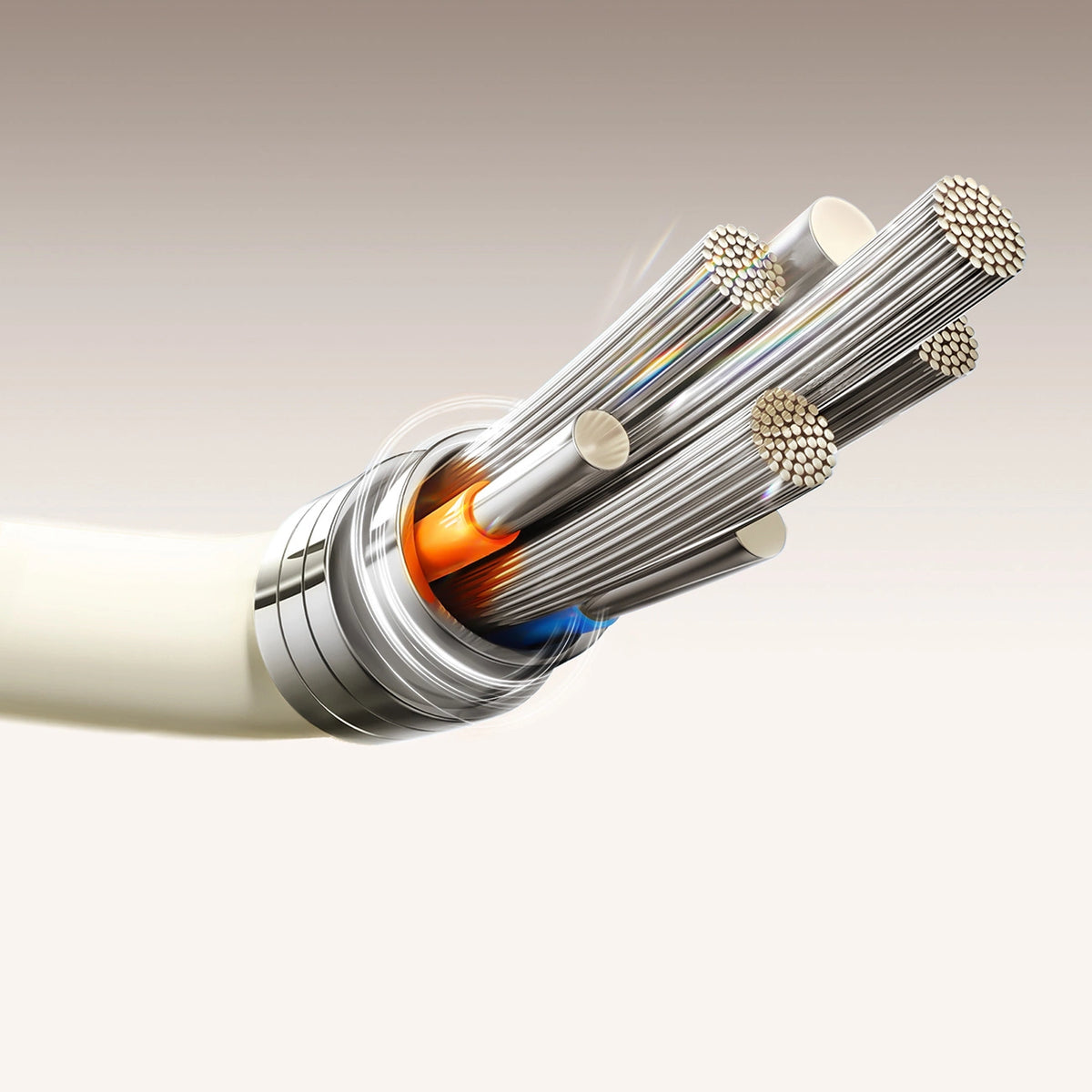 Kabel Joyroom S-A53 3A USB-A - USB-C z fluorescencyjną końcówką 2 - beżowy – zdjęcie 6