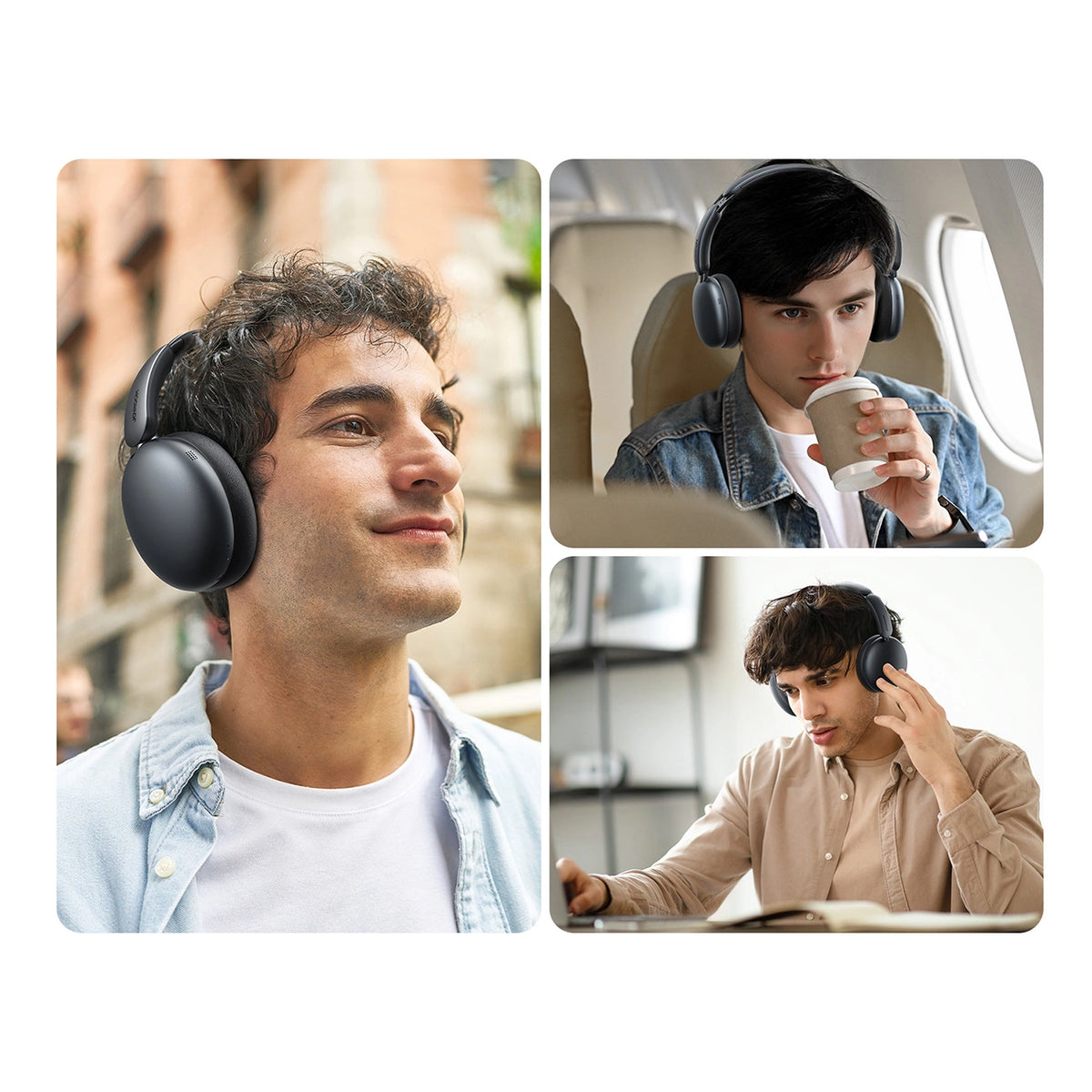 Słuchawki bezprzewodowe Joyroom J-Head Series JR-JH1 z ANC - czarne – zdjęcie 9