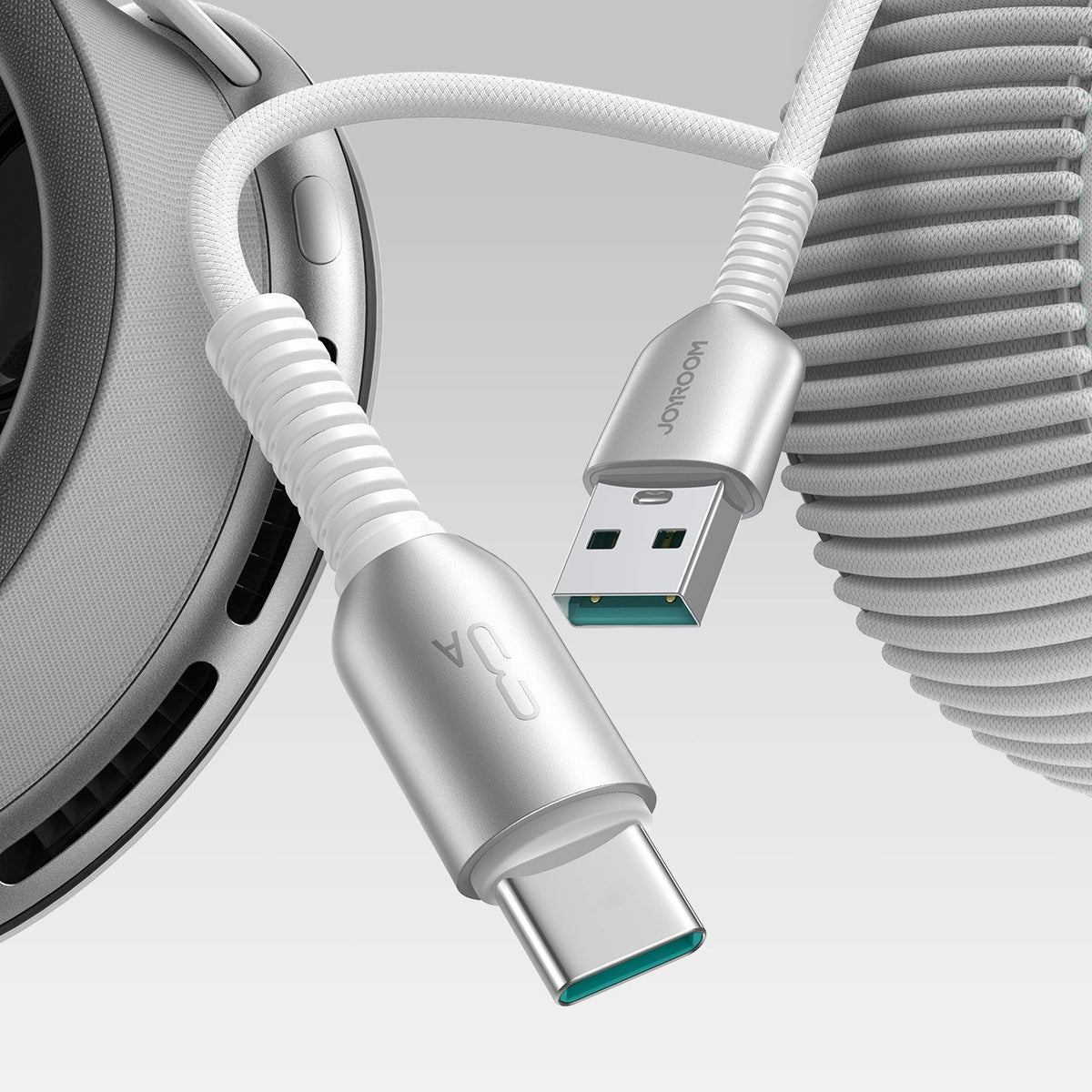 Kabel Joyroom S-A51 Cutting-Edge Series 3A USB-A - USB-C 1,2m - jasnoszary – zdjęcie 9