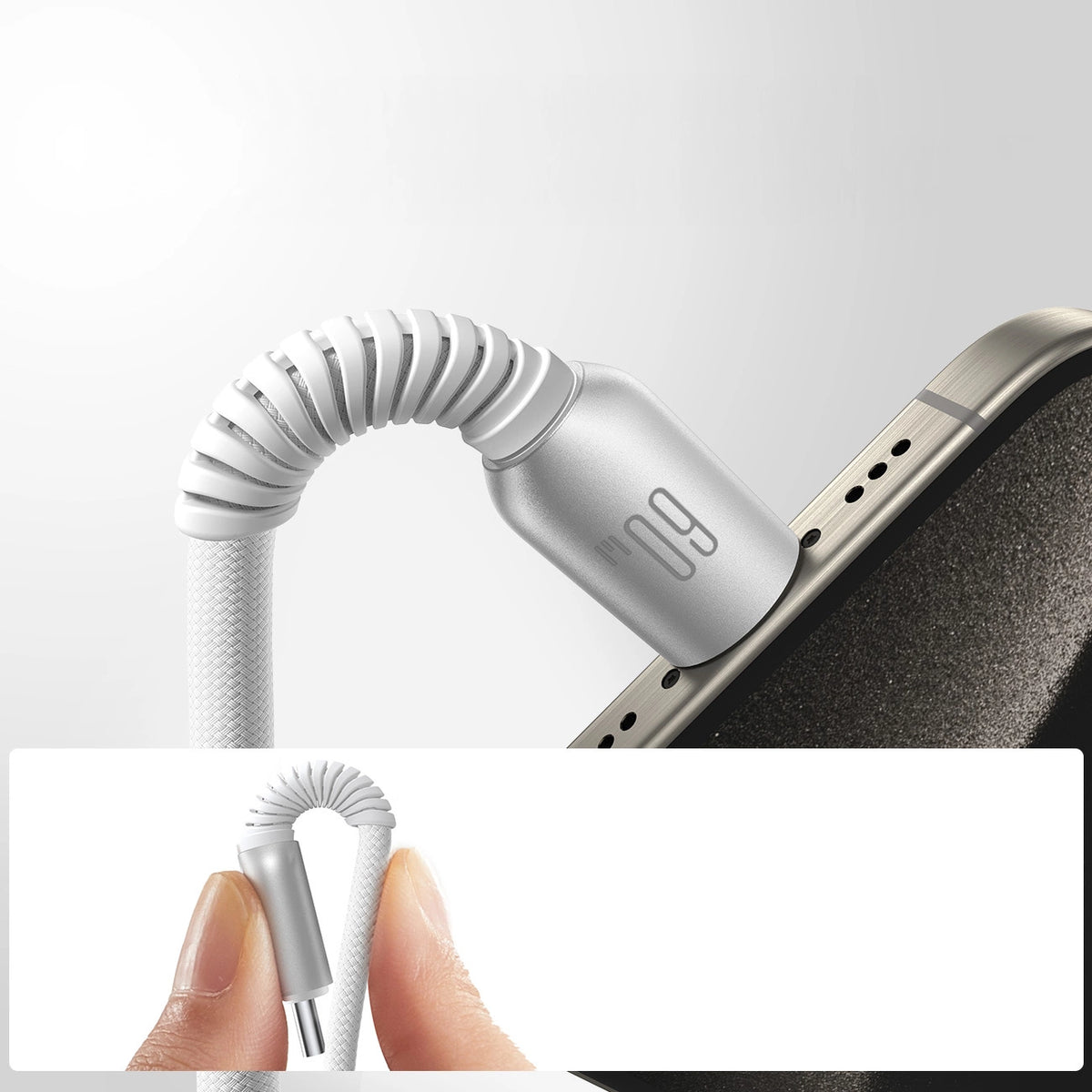 Kabel Joyroom S-A51 Cutting-Edge Series 60W USB-C - USB-C 1,2m - jasnoszary – zdjęcie 8