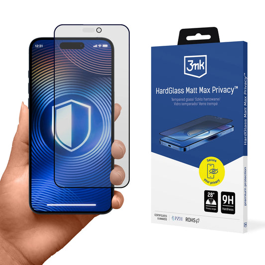 Szkło hartowane 3mk Hardglass Matt Max Privacy na Apple iPhone 16 Pro