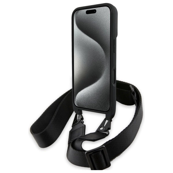 Etui BMW M Edition Carbon Stripe & Strap na iPhone 16 Plus - czarne – zdjęcie 4