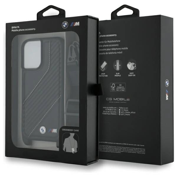 Etui BMW M Edition Carbon Stripe & Strap na iPhone 16 Plus - czarne – zdjęcie 7