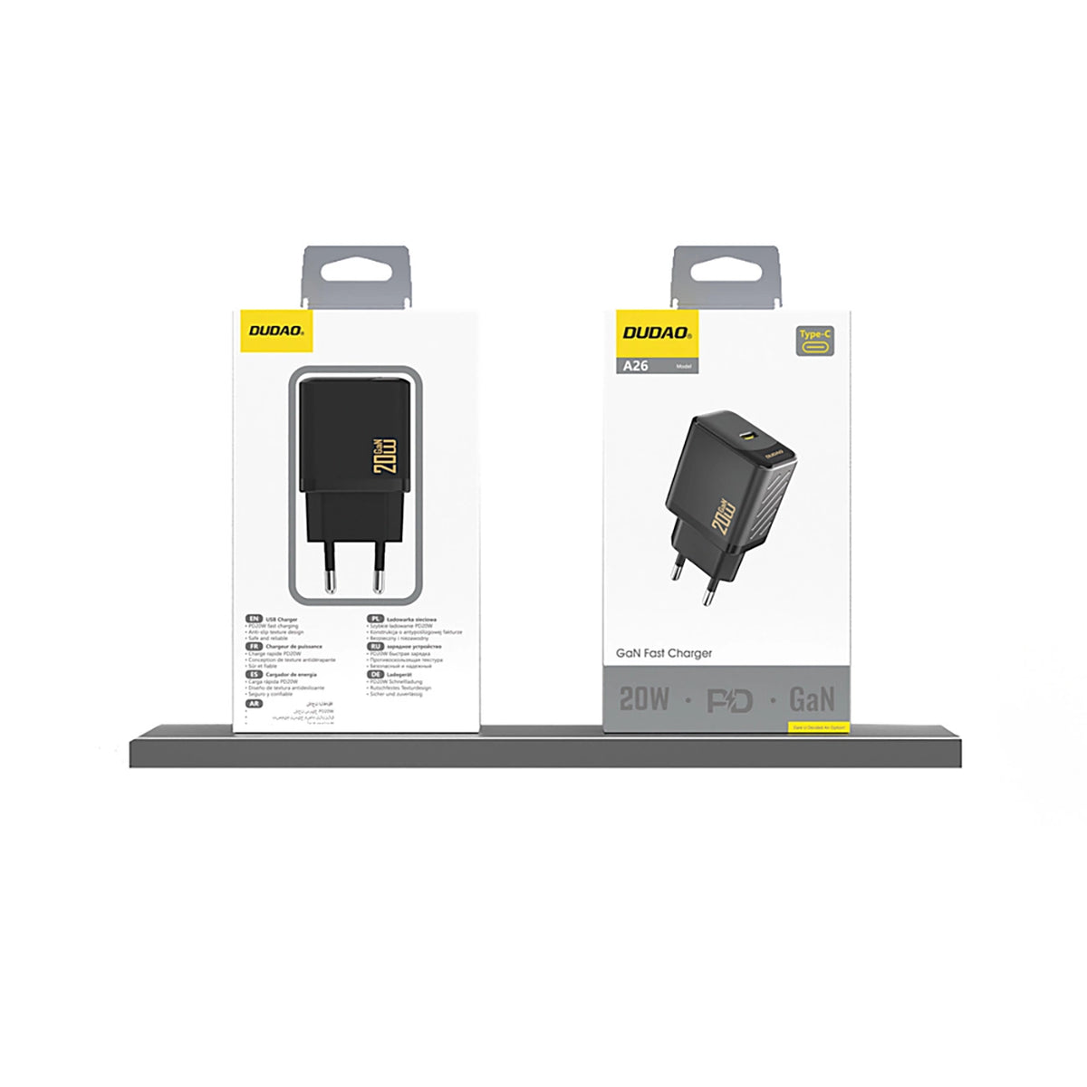 Ładowarka Dudao A26 PD20W GaN USB-C - czarna – zdjęcie 4