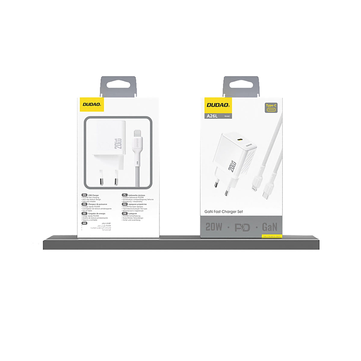 Ładowarka Dudao A26 PD20W GaN USB-C - biała – zdjęcie 4
