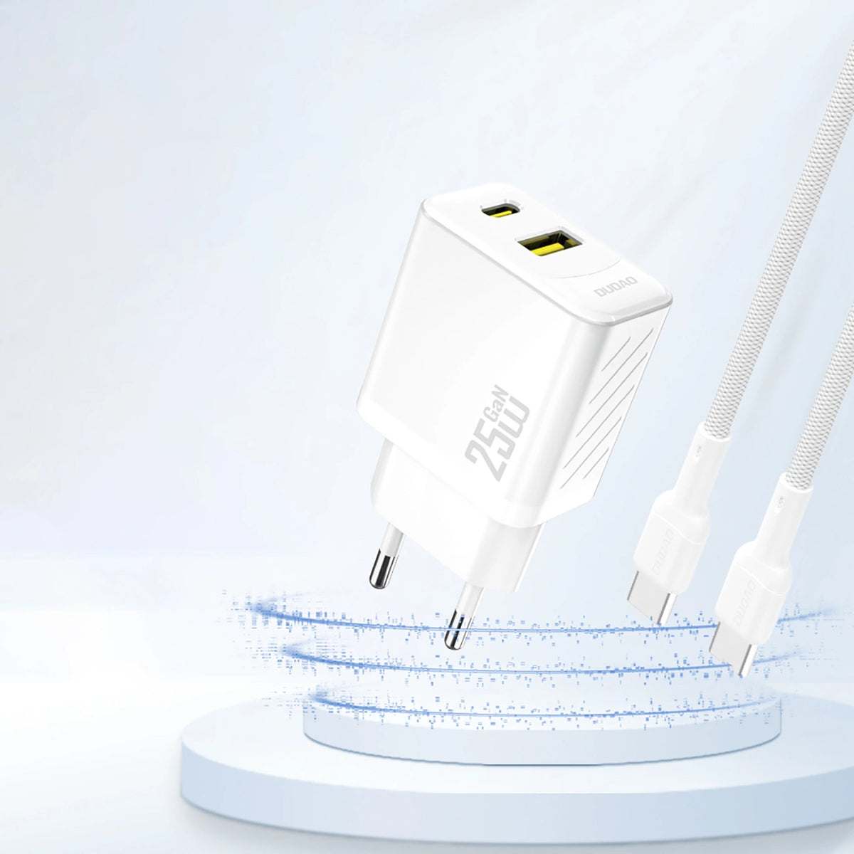 Ładowarka Dudao A26T GaN 25W USB-A, USB-C - biała – zdjęcie 2