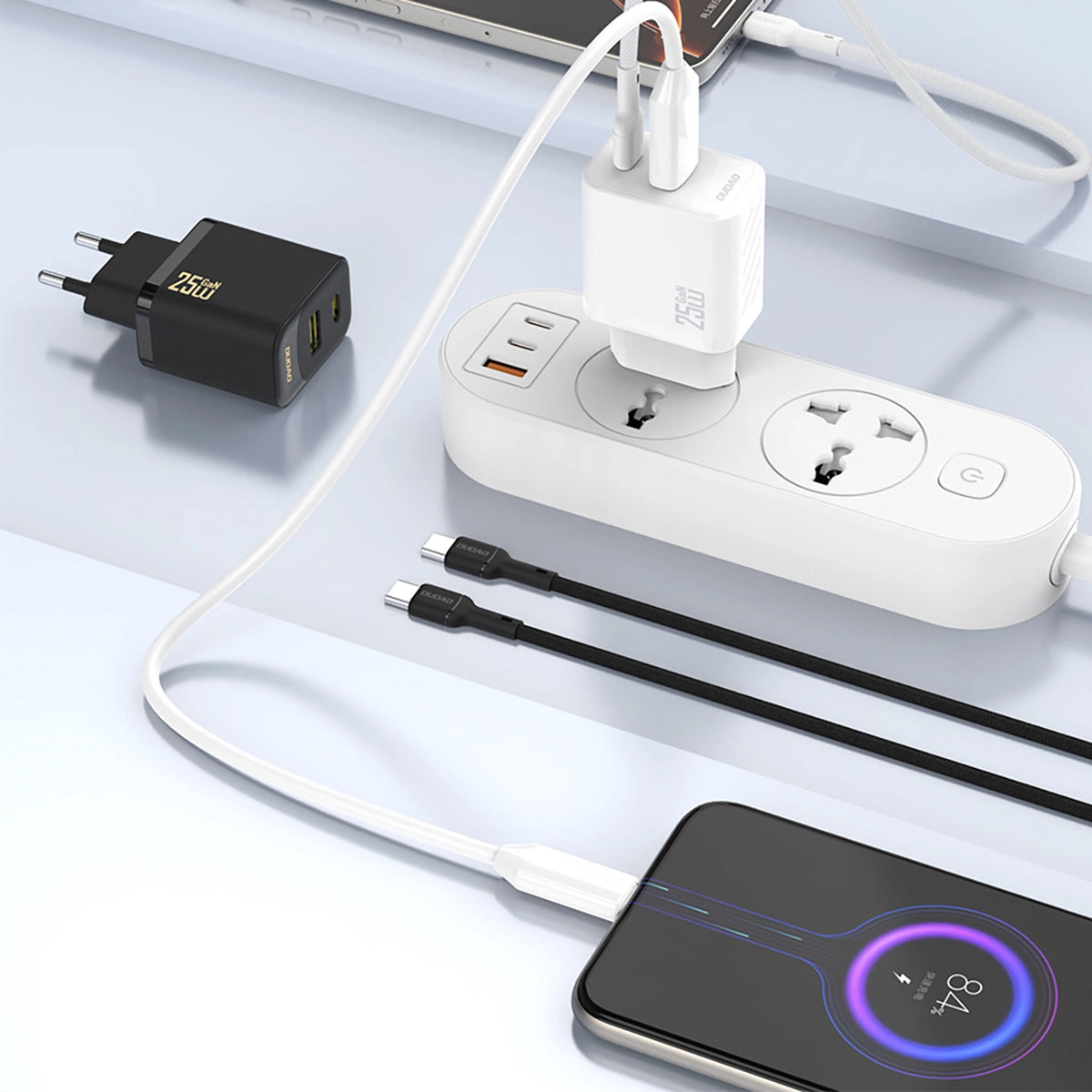 Ładowarka Dudao A26T GaN 25W USB-A, USB-C - biała – zdjęcie 3