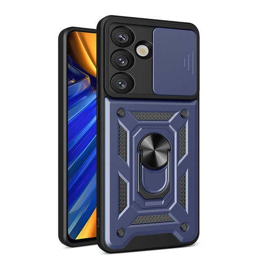 Etui pancerne Hybrid Armor Camshield z do Samsung Galaxy S25 - niebieskie