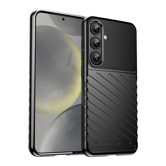 Thunder Case do Samsung Galaxy S25+ silikonowy pancerny pokrowiec - czarne
