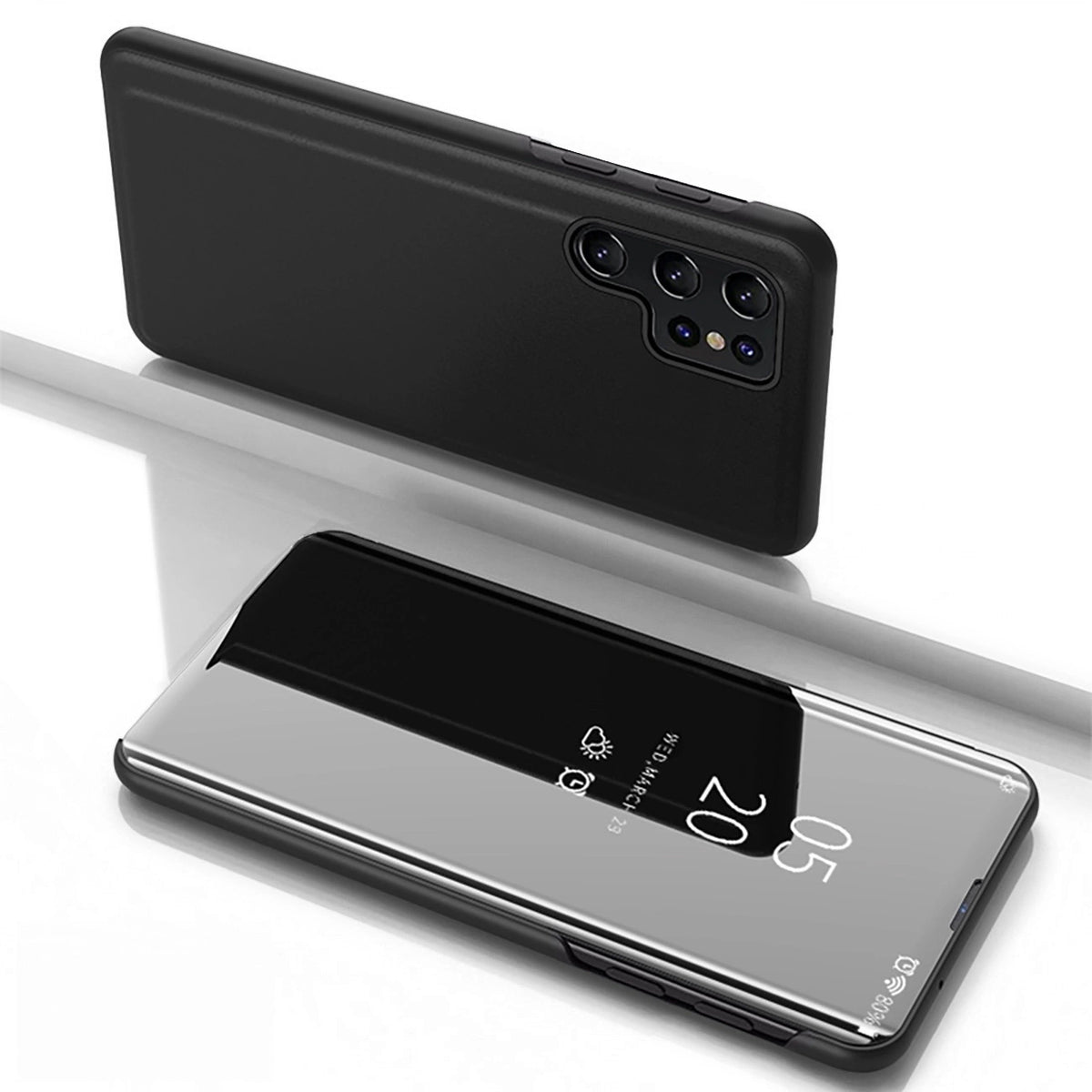 Clear View Case do Samsung Galaxy S25 Ultra pokrowiec z klapką - czarne