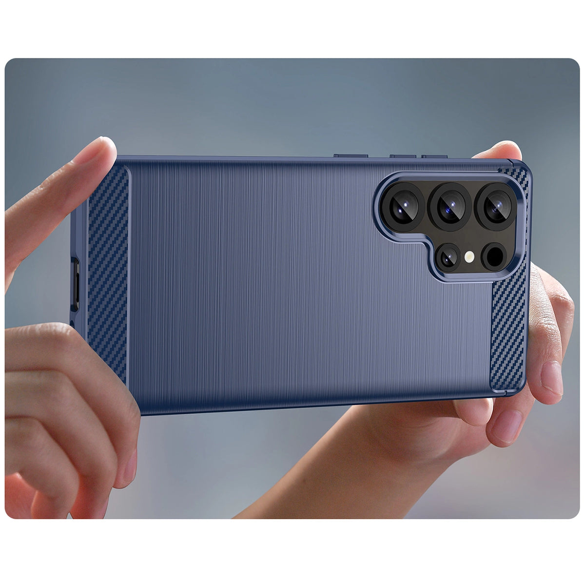Etui silikonowe Carbon Case do Samsung Galaxy S25 Ultra - niebieskie – zdjęcie 6