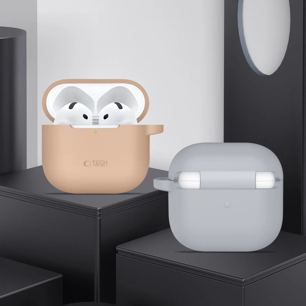 Etui Tech-Protect Silicone Hook na AirPods 4 - szare – zdjęcie 3