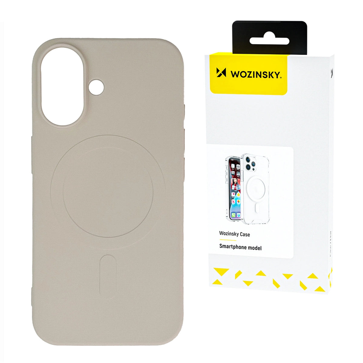 Silikonowe magnetyczne etui Wozinsky na Samsung Galaxy S25 Ultra - beżowe