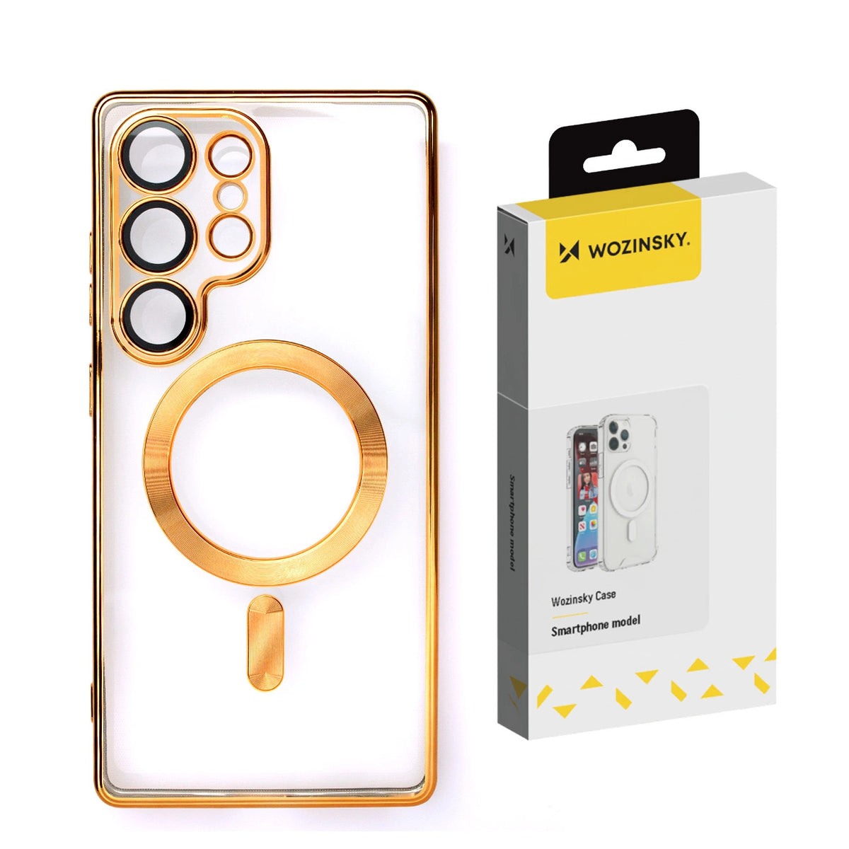Etui Wozinsky Electroplated Case z Magsafe na Samsung Galaxy S25+ - złote