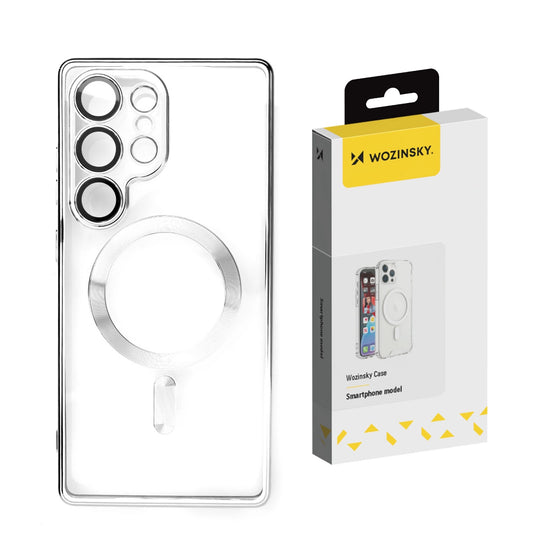 Etui Wozinsky Electroplated Case z Magsafe na Samsung Galaxy S25+ - srebrne