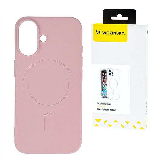 Silikonowe magnetyczne etui Wozinsky na Samsung Galaxy S25 - różowe