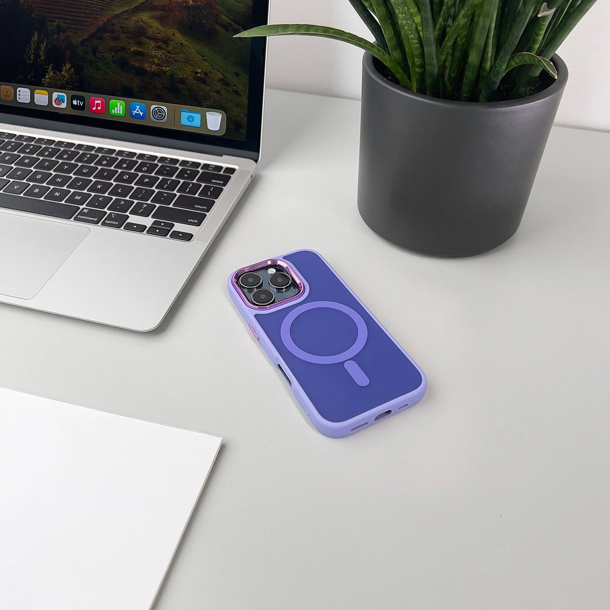 Etui Wozinsky Fashion Case z MagSafe na Samsung Galaxy S24 FE - fioletowe – zdjęcie 5