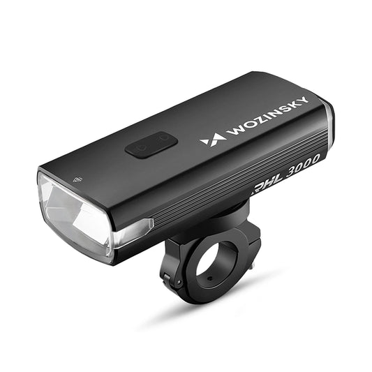 Lampka rowerowa przednia Wozinsky + kabel USB-C (3000 lm) - czarna
