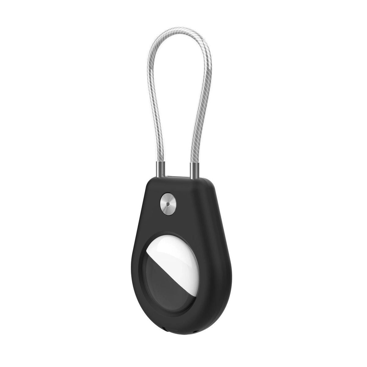Etui na Apple AirTag ze stalową linką - czarne + białe (2 sztuki) – zdjęcie 2