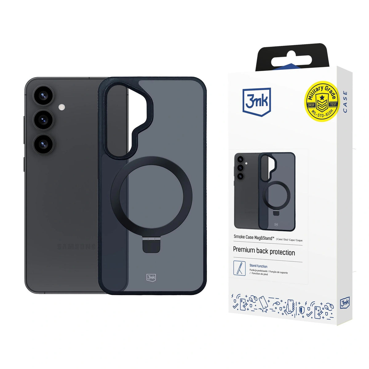 Etui 3mk Smoke Case Mag&Stand na Samsung Galaxy S25+ - czarne