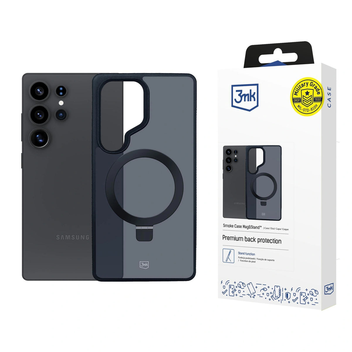 Etui 3mk Smoke Case Mag&Stand na Samsung Galaxy S25 Ultra - czarne