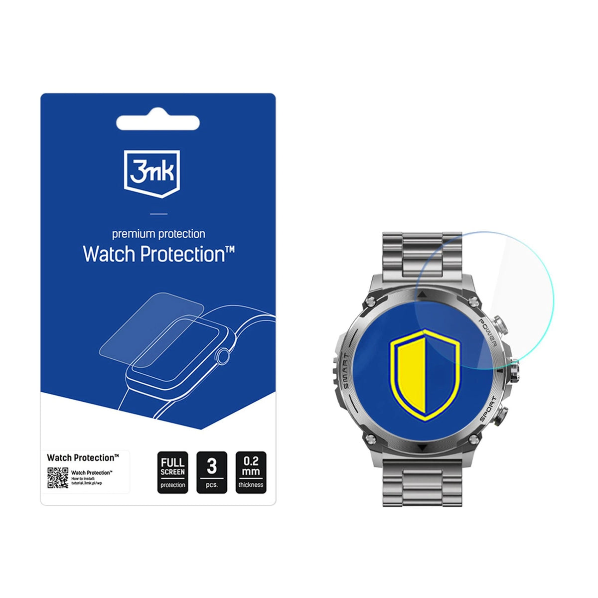 Szkło ochronne na ekran smartwatcha 3mk Watch Protection FlexibleGlass na Garett Atom