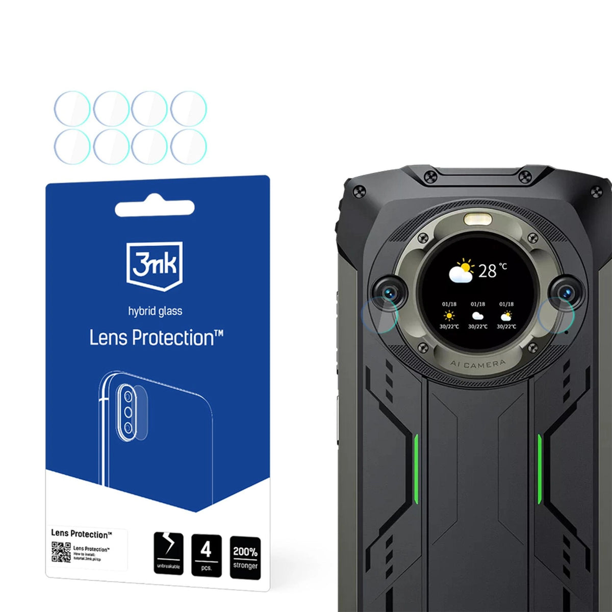 Szkło hybrydowe 3mk Lens Protection do obiektywu na Blackview BV9300 Pro