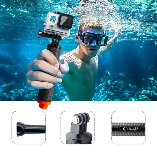 Uchwyt / bojka wypornościowa Tech-Protect GA100 do GoPro / DJI - czarny