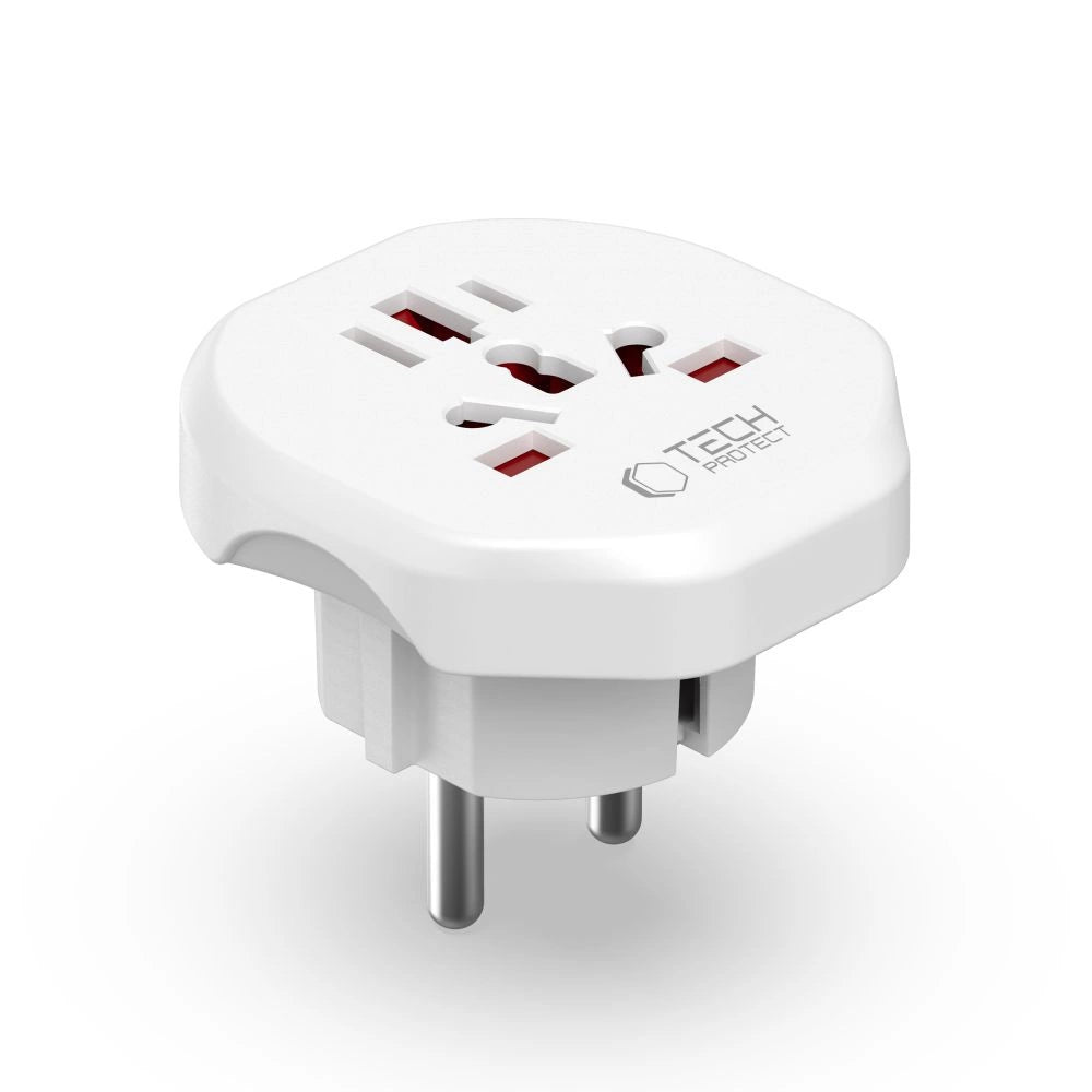 Przejściówka / adapter Tech-Protect Universal Travel Adapter na EU - biała – zdjęcie 2