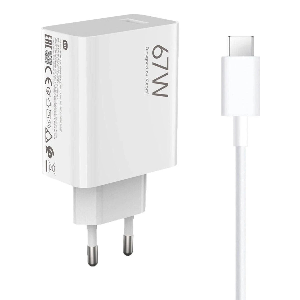 Ładowarka sieciowa Xiaomi BHR9465EU 67W 6.2A USB-A z kablem USB-C - biała – zdjęcie 2